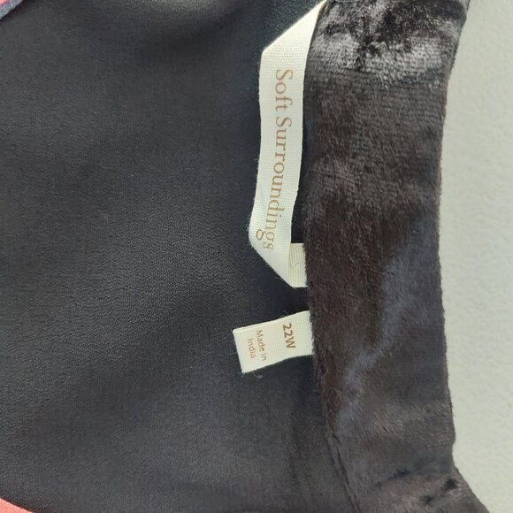 SOFT SURROUNDINGS Maxi Dress 22W Velvet Trim Boho Chic V Neck Lined "Epiphany" - Picture 10 of 14